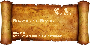Medveczki Mózes névjegykártya